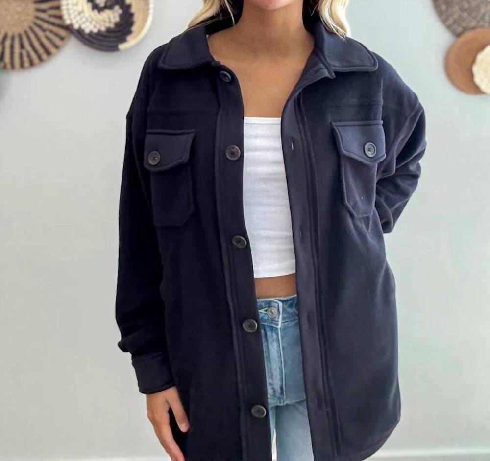 NEW ZENANA women's cozy retreat jacket in black